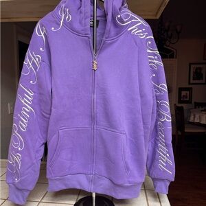 💜Yours Truly Purple Hoodie. Phora Size med oversized Rare